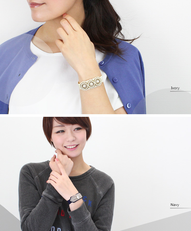 ビジュービーズ刺繍ヘアゴム＊ 【H-888】ビーズ刺繍ヘアゴム