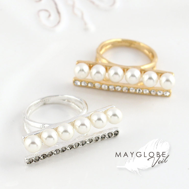 【MAYGLOBE Veil】(メイグローブヴェール) パールラインリング /mr15028